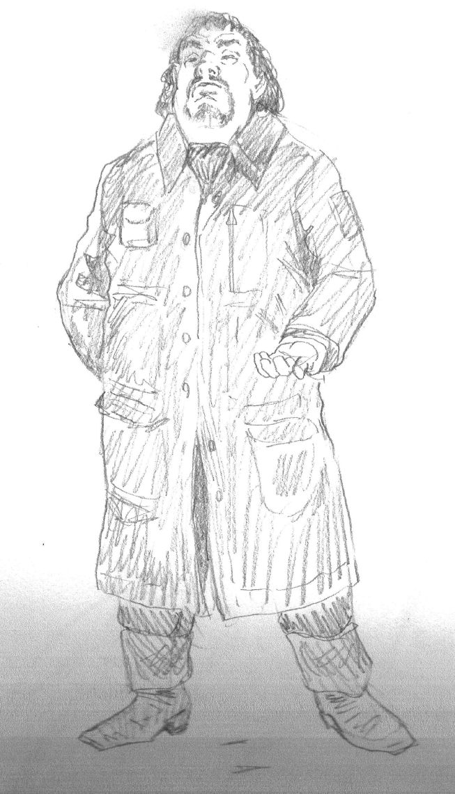 Ayget Rulfin, suspciously holding one hand behind his back.